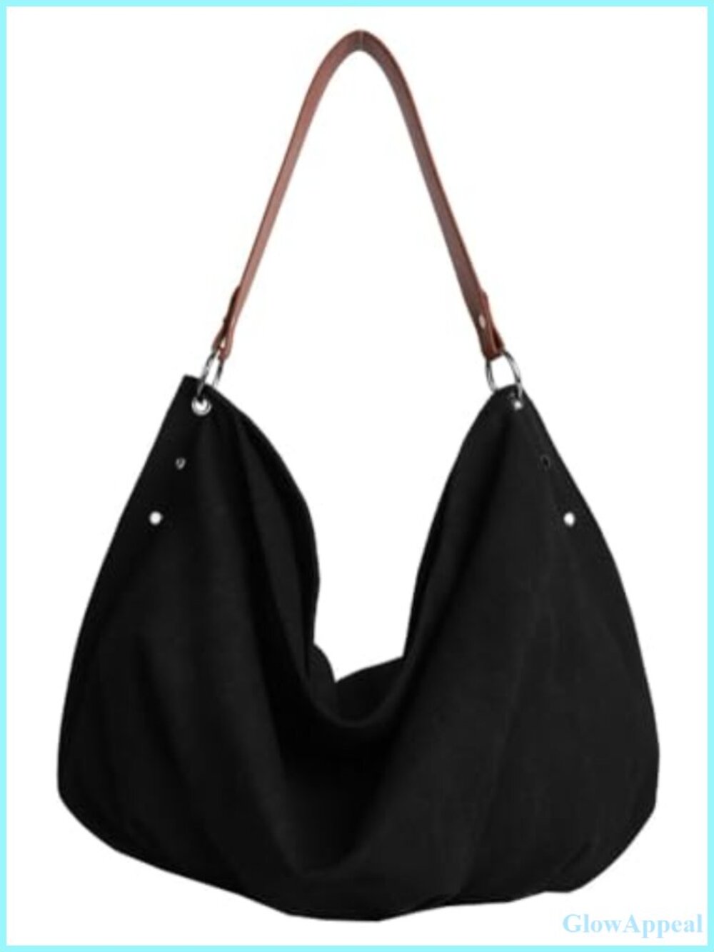 Large Canvas Hobo Bag Slouchy Crescent Crossbody Shoulder Bag Satchel Purse Tote